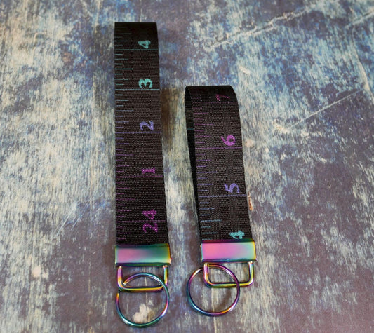 black ruler rainbow keychain