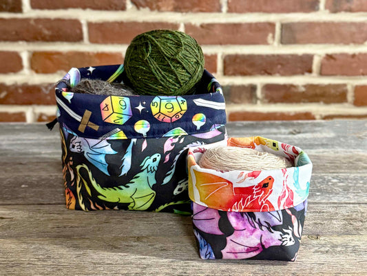 Drawstring Bag | Yarn Bowl | Project Bag | Dice Bag - Dragon