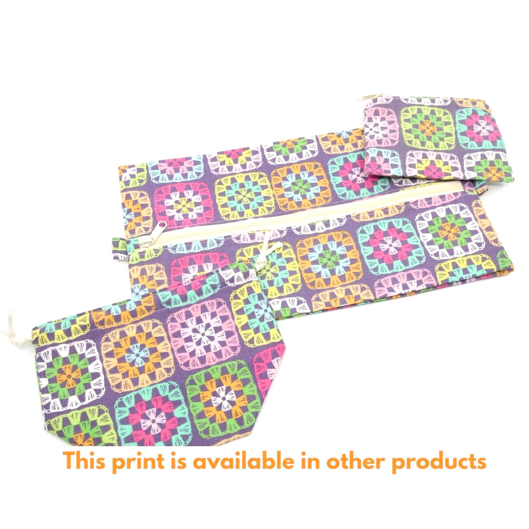 Drawstring Bag | Yarn Bowl | Project Bag | Dice Bag - Granny Square