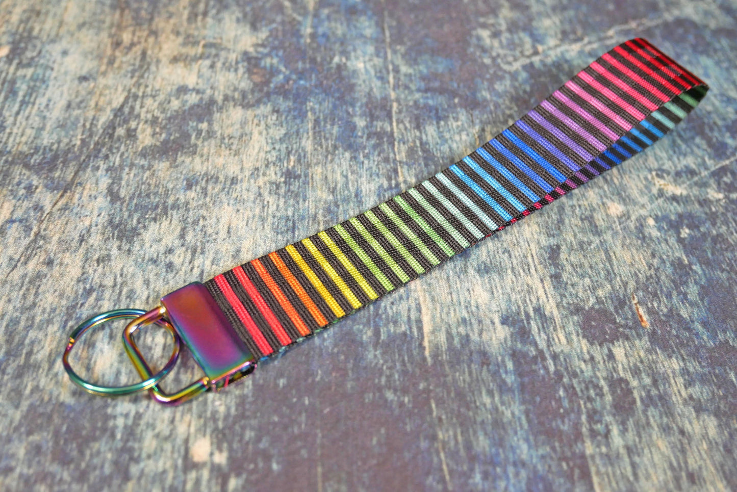 pride rainbow key lanyard