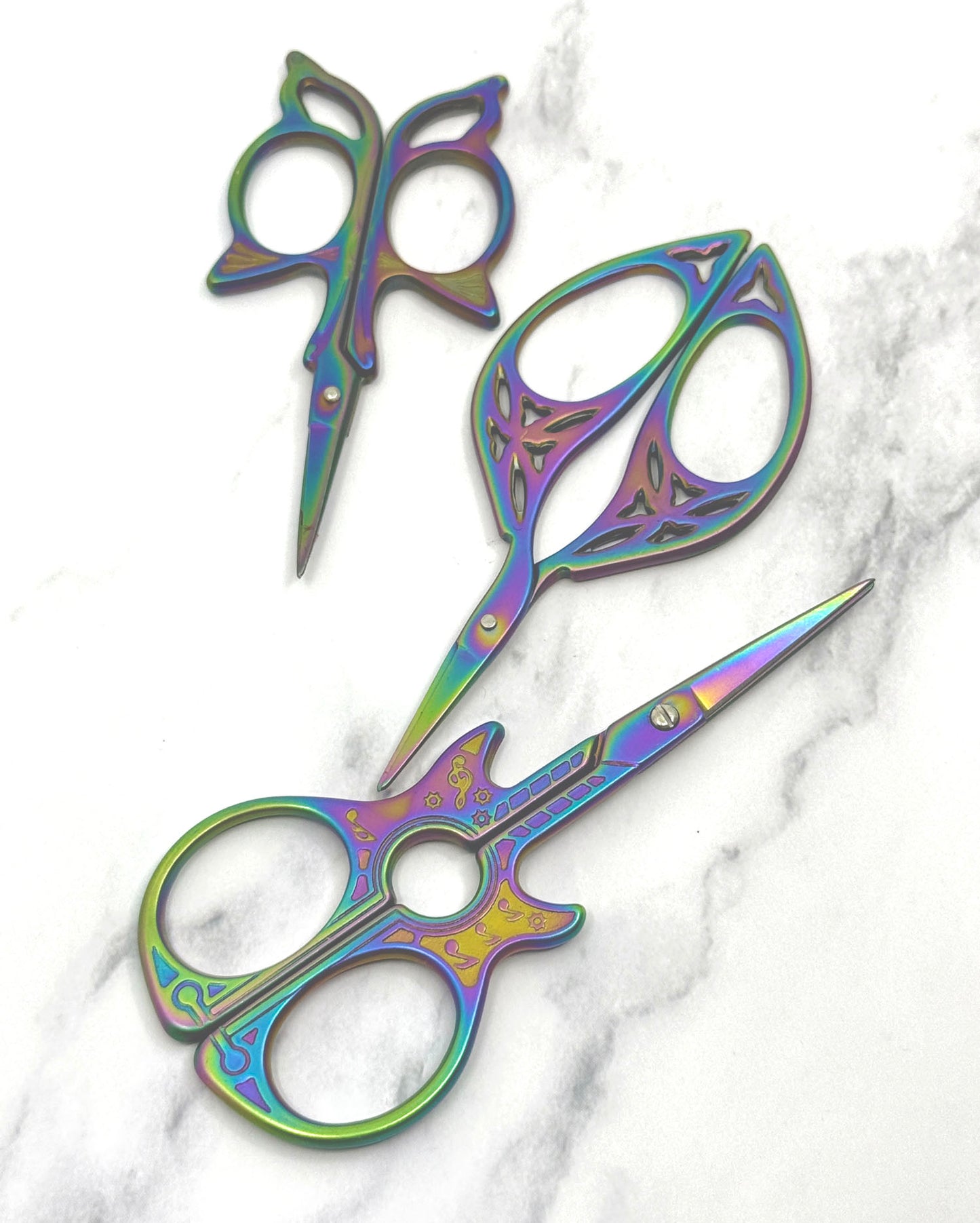 Rainbow Scissors | Embroidery Scissors | - Guitar, Butterfly, Art Deco