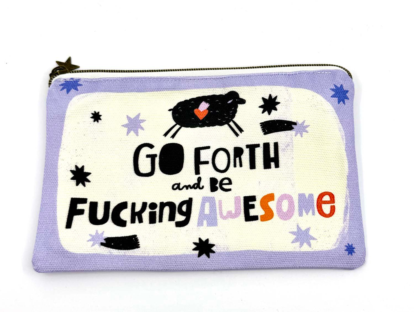 Zippered Canvas Pouch - Swears and Affirmations