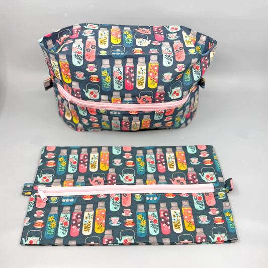 Restocking Soon - Expandable Project Bag - Teapot and Coffee Carafe