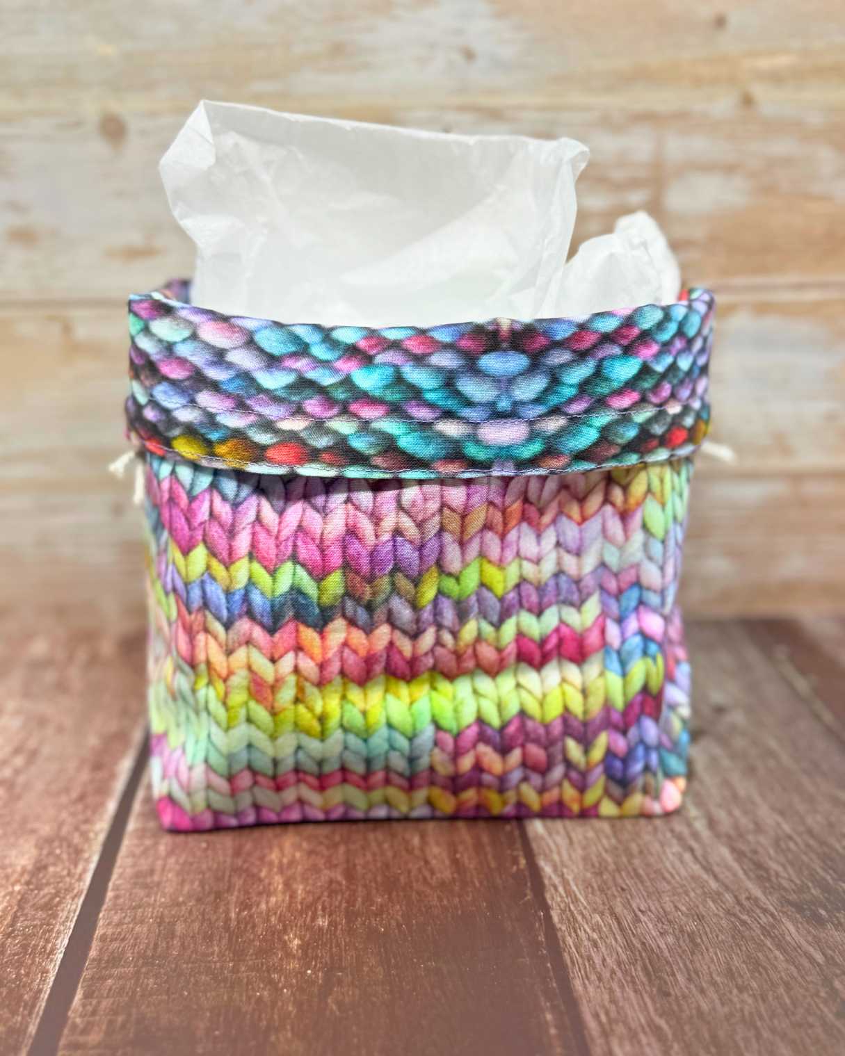 Medium Drawstring Project Bag - Stockinette