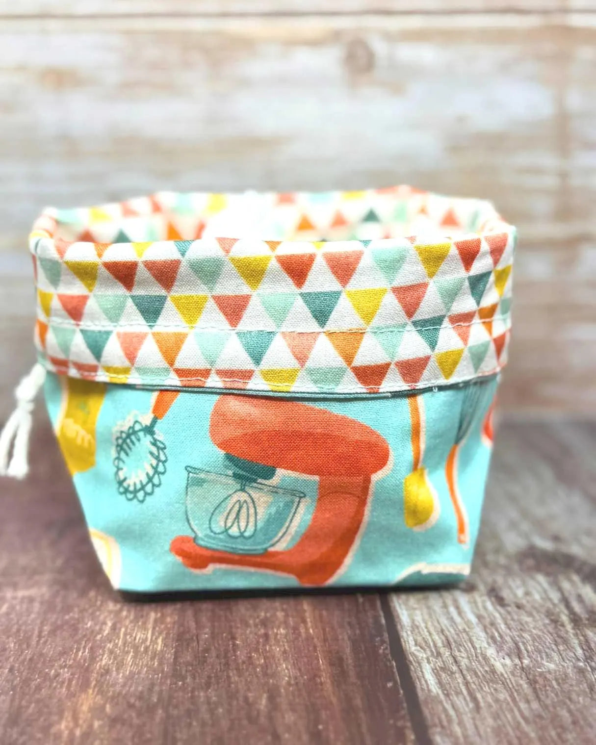 Small Drawstring Bag | Fabric Yarn Bowl - Kitchen Baking