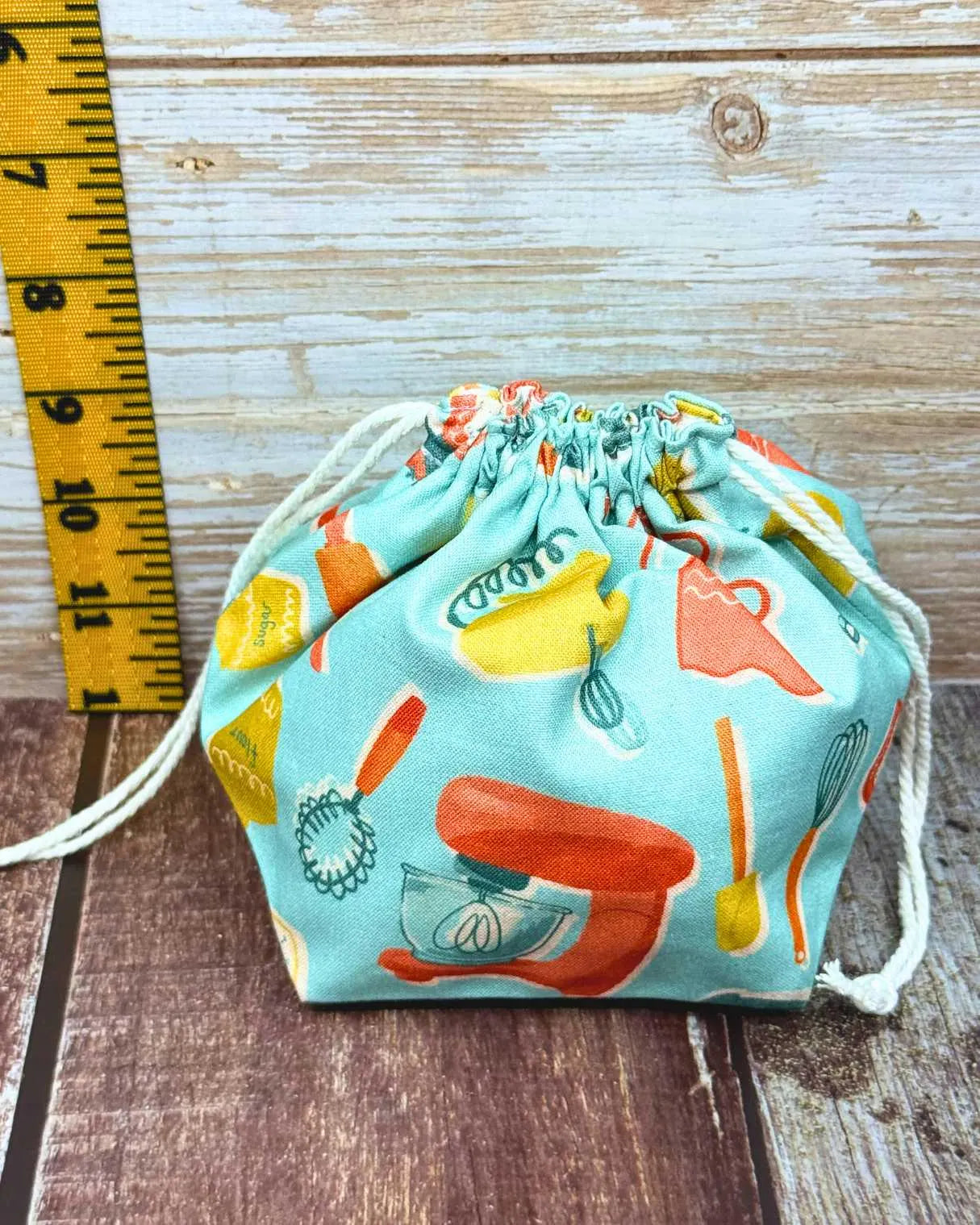 Small Drawstring Bag | Fabric Yarn Bowl - Kitchen Baking