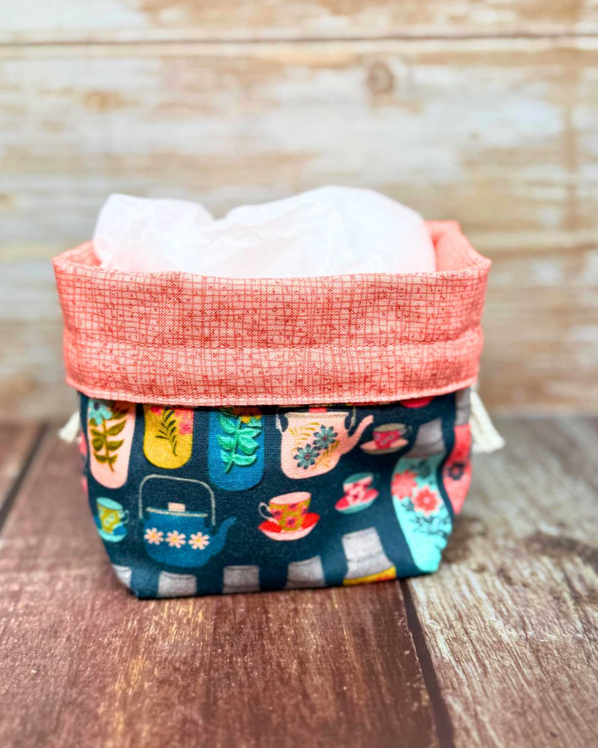 Drawstring Bag | Yarn Bowl | Project Bag | Dice Bag - Tea and Coffee