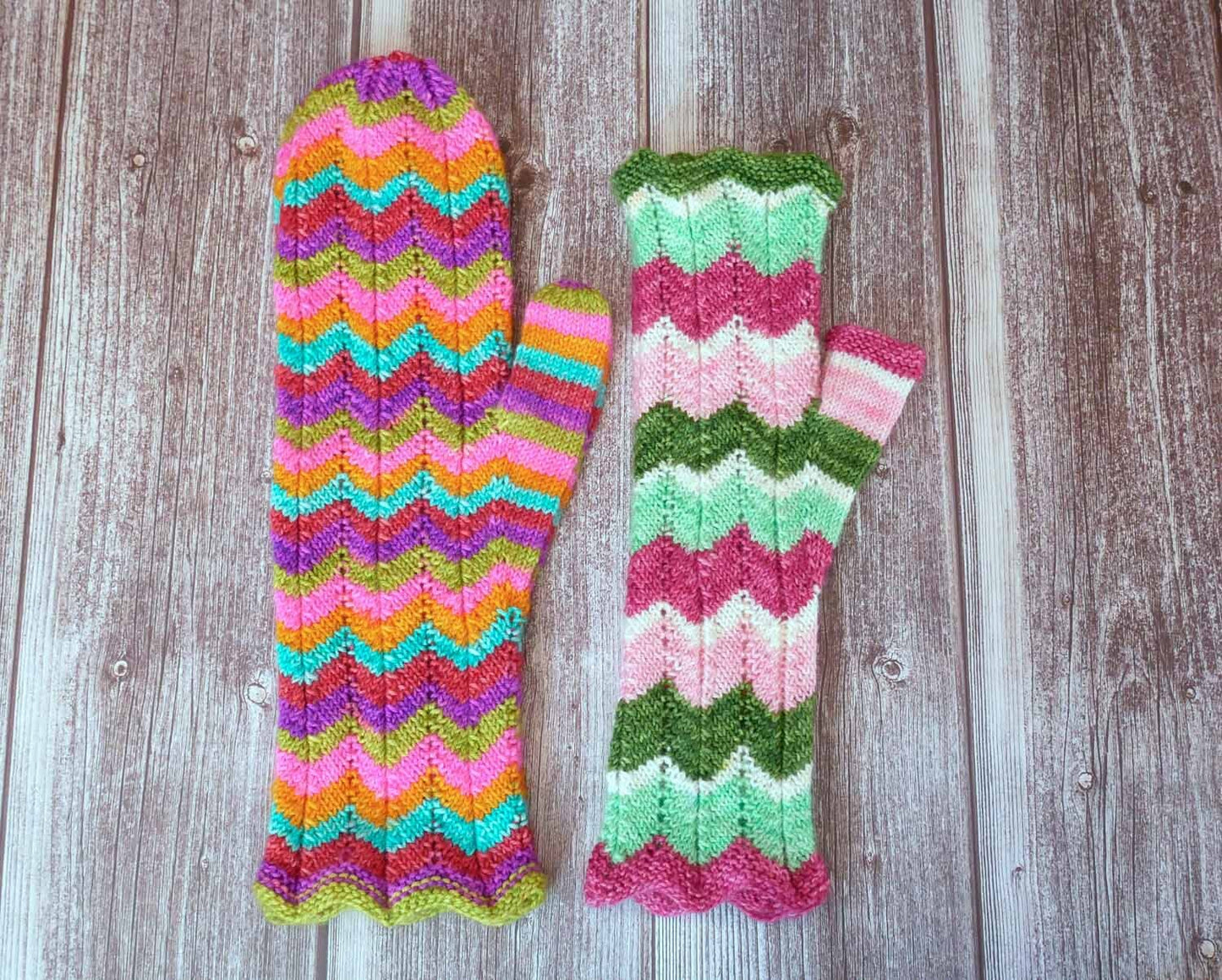 Mitten pattern and fingerless mitten pattern