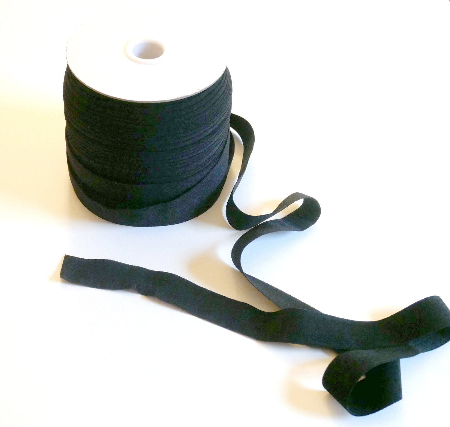 3/4" Matte Black Fold Over Elastic - 5 yards