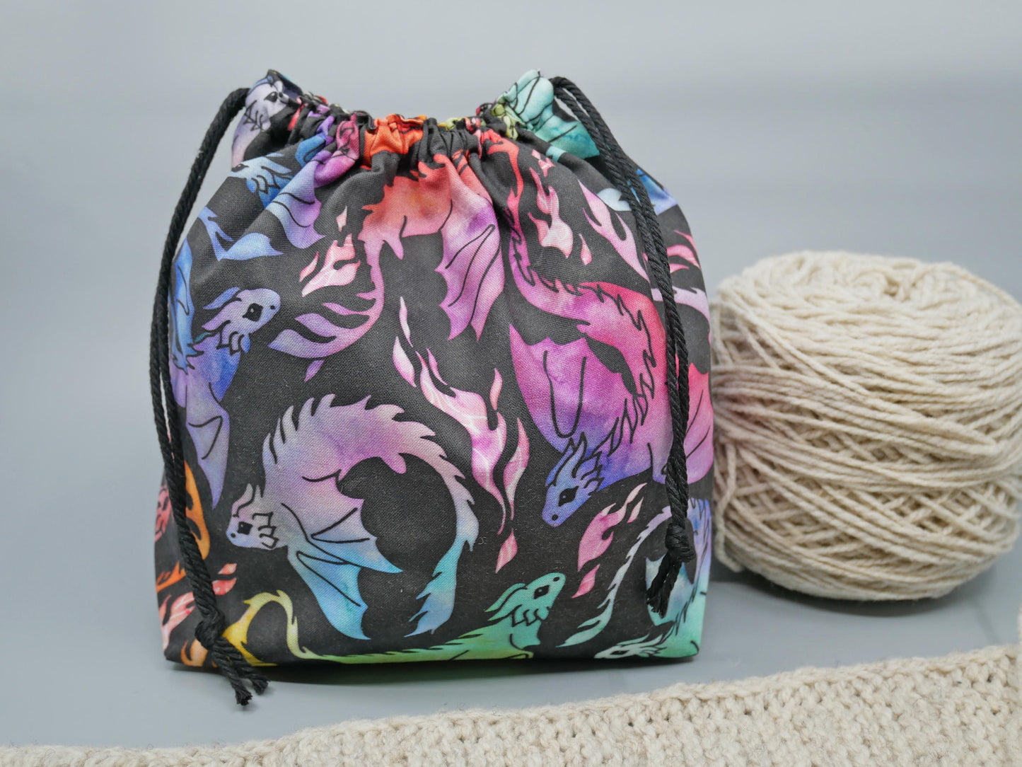 Medium Drawstring Project Bag - Dragons