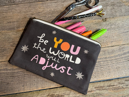 Zippered Canvas Pouch - Swears and Affirmations