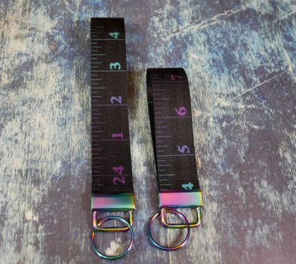 black ruler rainbow keychain