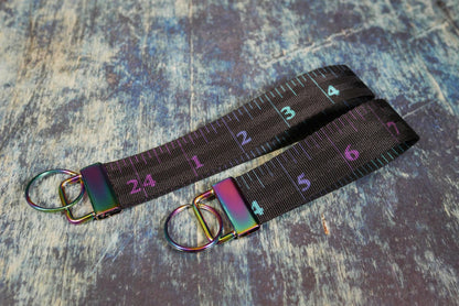 black ruler rainbow keychain