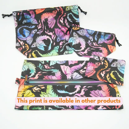 rainbow dragon dice bag or zippered pouch