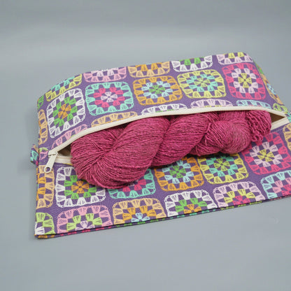 granny square expandable zippered bag