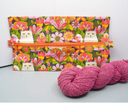 orange retro cat expandable bag