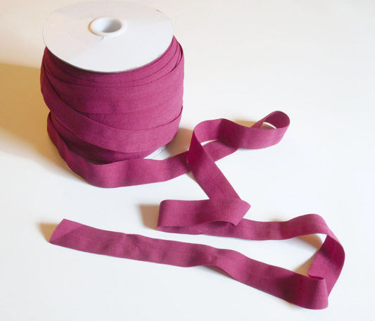 3/4" Matte Burgundy Fold Over Elastic - 5 yards