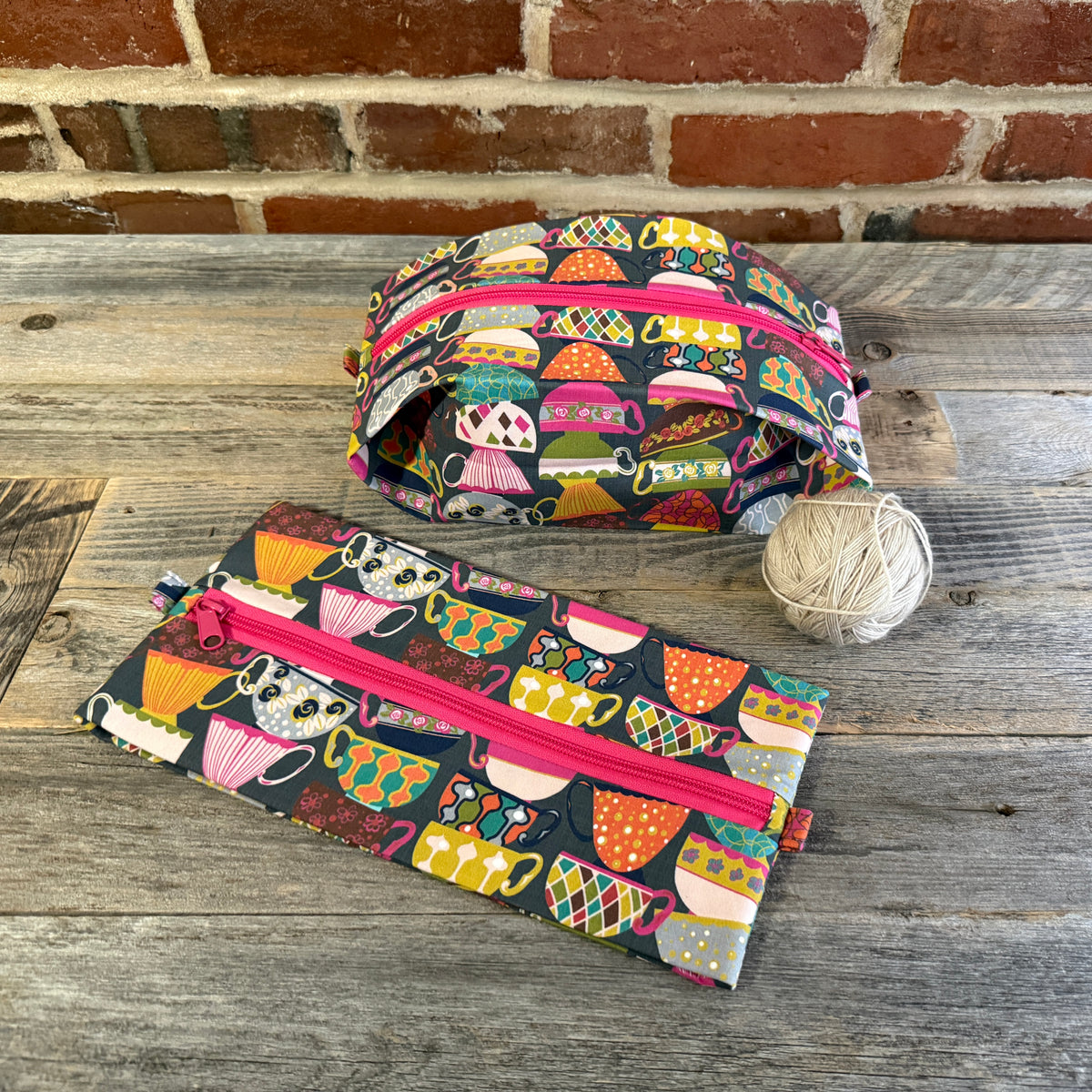 Expandable Project Bag - Teacups