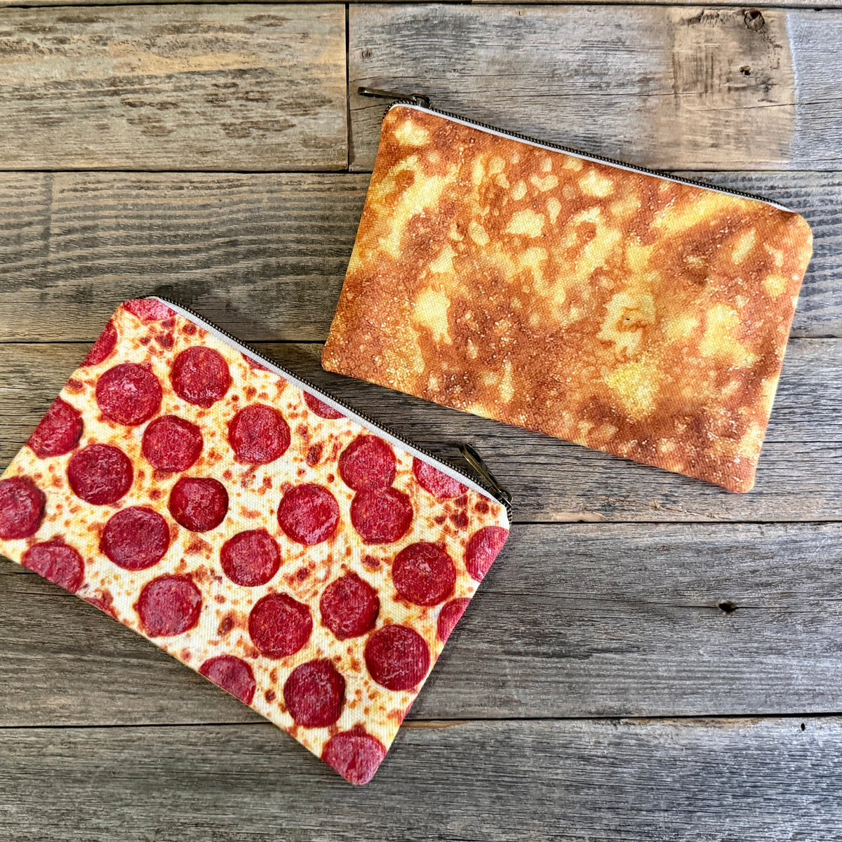 Cotton Canvas Zipper Pouch - Pizza