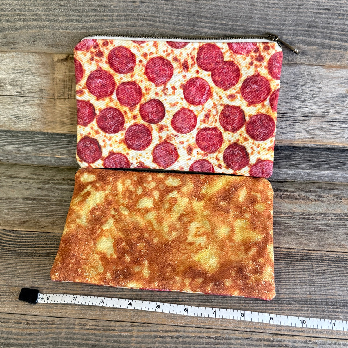 Cotton Canvas Zipper Pouch - Pizza