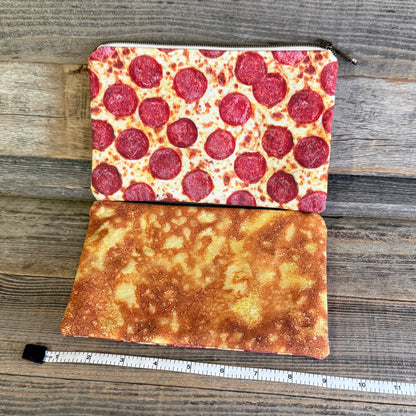 Cotton Canvas Zipper Pouch - Pizza