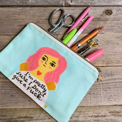 Zippered Canvas Pouch - Swears and Affirmations