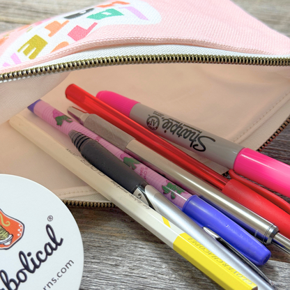 Later Hater - Canvas rectangular zippered pouch, pencil case, pen pouch, makeup bag, notions bag