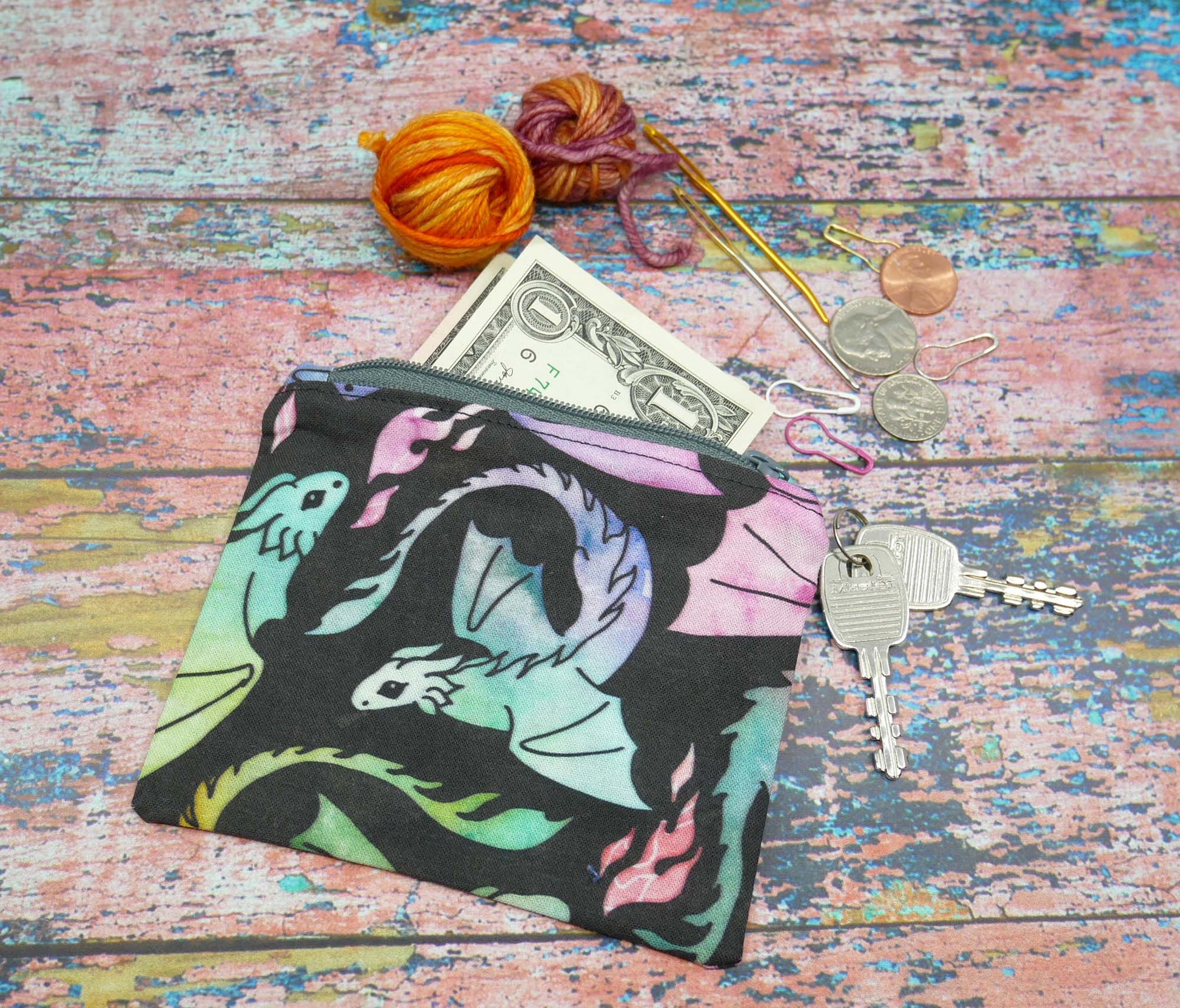 rainbow dragon dice bag or zippered pouch