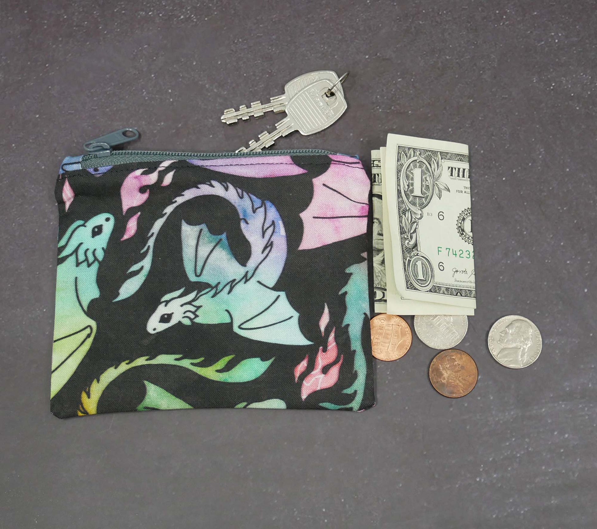 rainbow dragon dice bag or zippered pouch