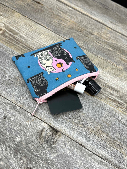 Small Coin Purse, Mini Pouch - Carpe Noctem Cats