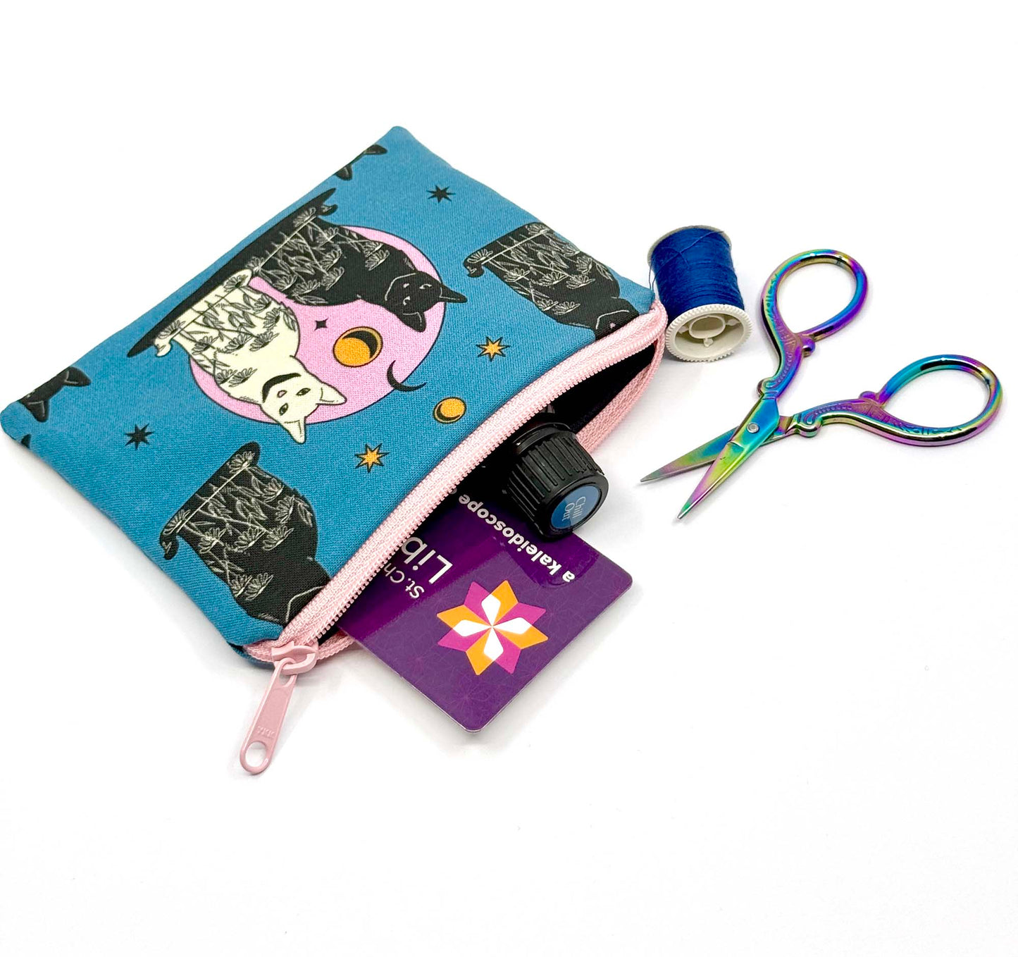 Small Coin Purse, Mini Pouch - Carpe Noctem Cats