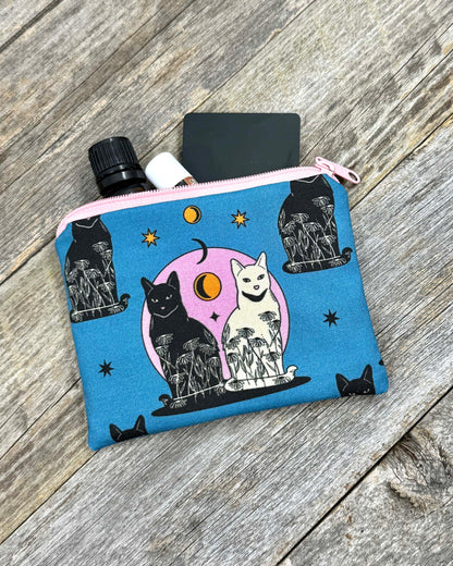 Small Coin Purse, Mini Pouch - Carpe Noctem Cats