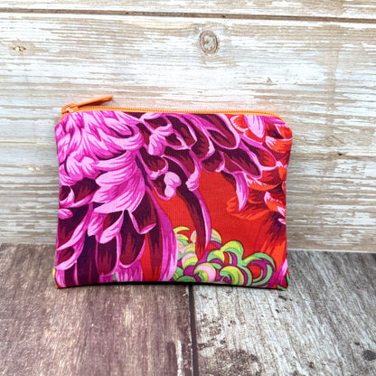 Small Coin Purse, Mini Pouch - Chrysanthemum