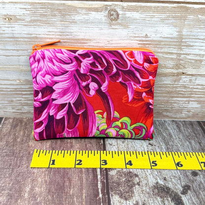 Small Coin Purse, Mini Pouch - Chrysanthemum