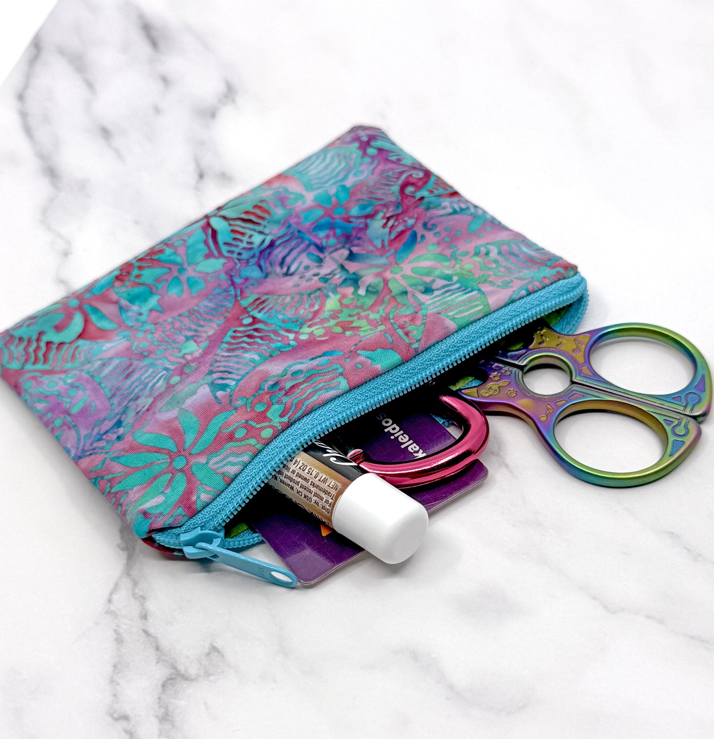 Small Coin Purse, Mini Pouch - Batik