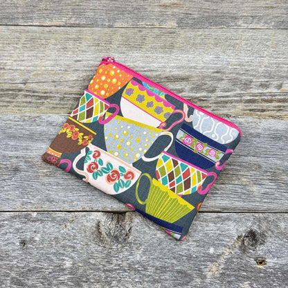 Small Coin Purse, Mini Pouch - Teacups