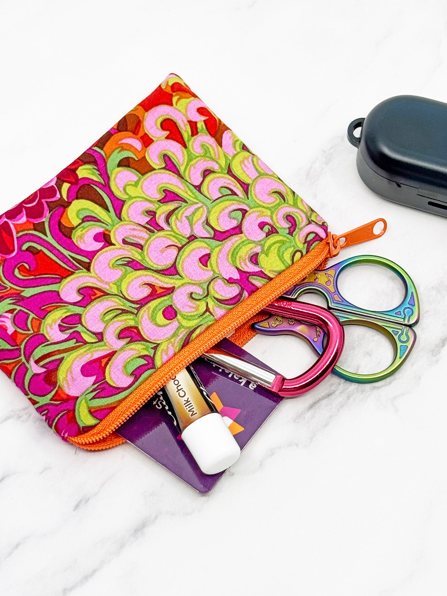 Small Coin Purse, Mini Pouch - Chrysanthemum