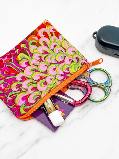 Small Coin Purse, Mini Pouch - Chrysanthemum