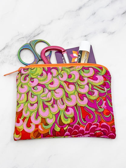 Small Coin Purse, Mini Pouch - Chrysanthemum