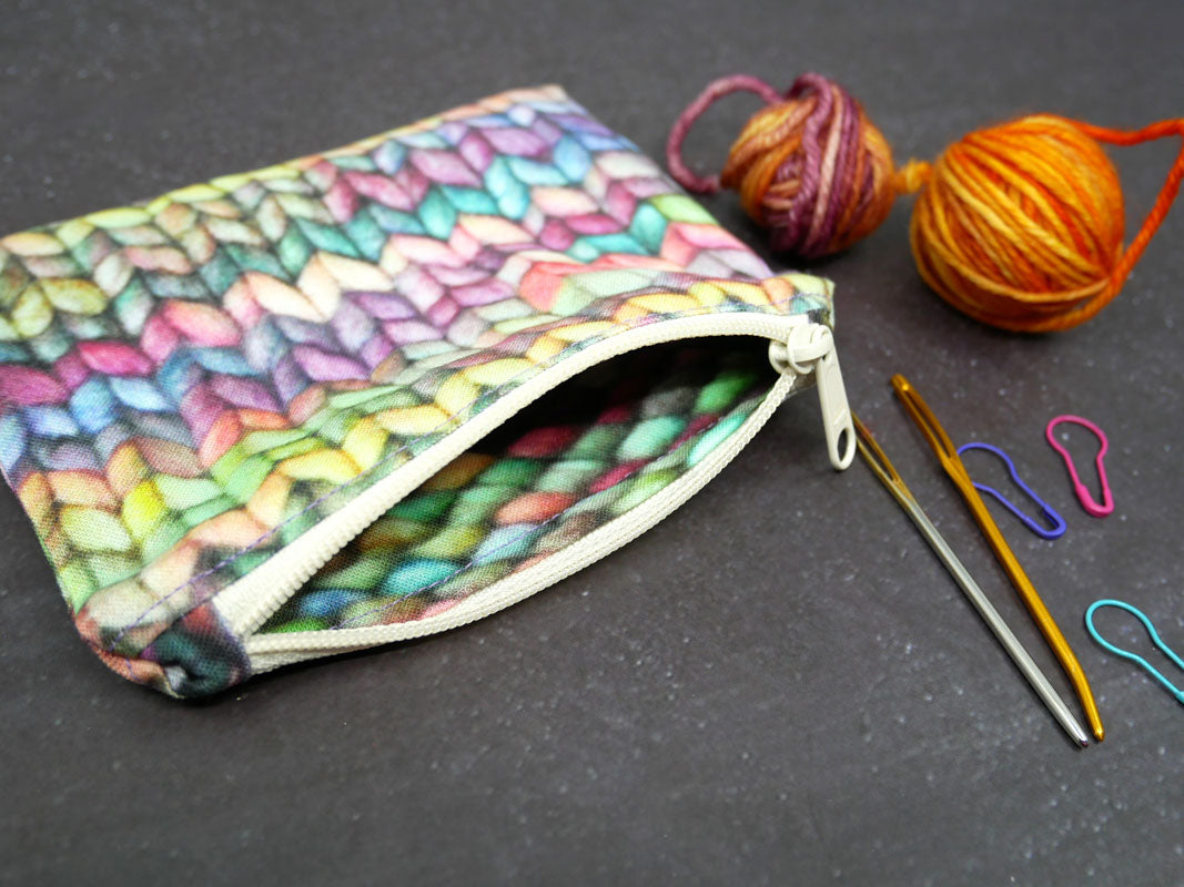 stockinette print notions bag