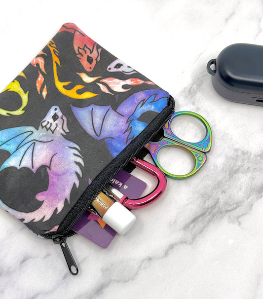 Small Coin Purse, Mini Pouch - Dragons
