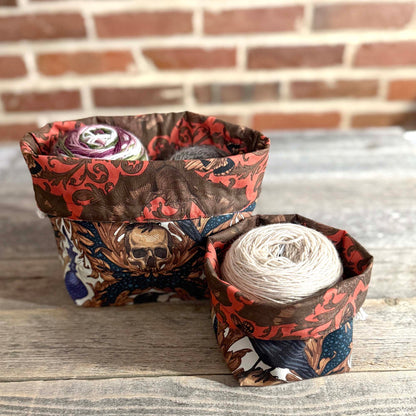 Drawstring Bag | Yarn Bowl | Project Bag | Dice Bag - Ravens and Bats