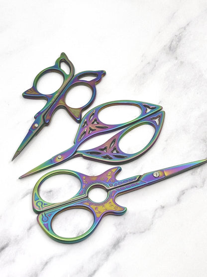 Rainbow Scissors | Embroidery Scissors |  - Guitar, Butterfly, Art Deco