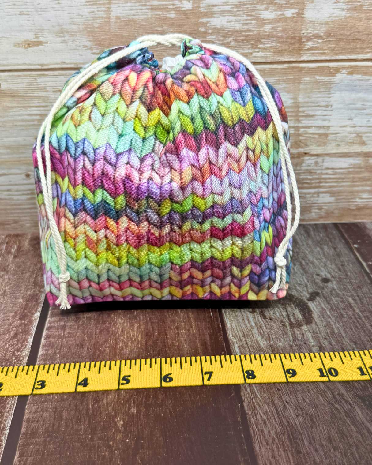 Medium Drawstring Project Bag - Stockinette