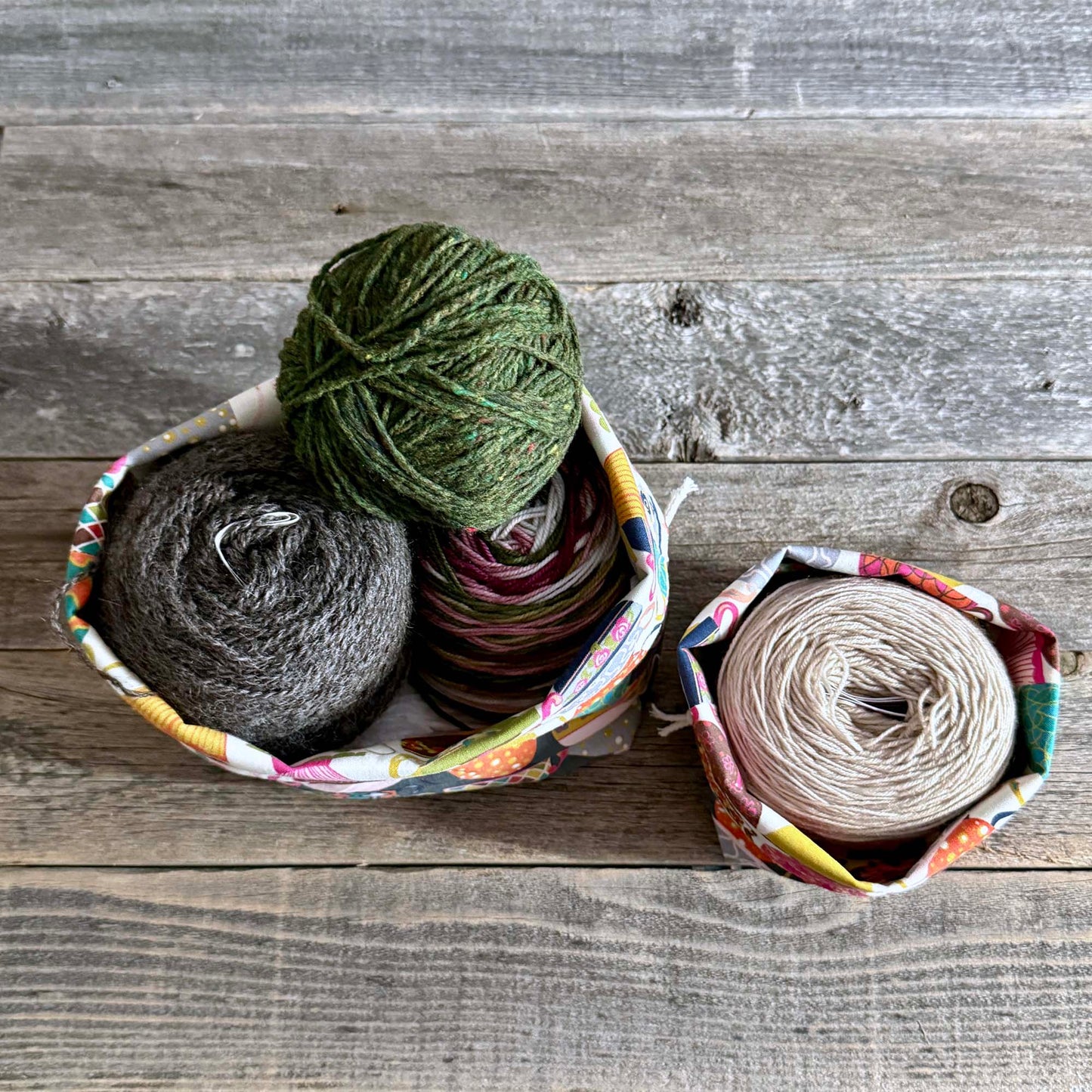 Drawstring Bag | Yarn Bowl | Project Bag | Dice Bag - Teacup