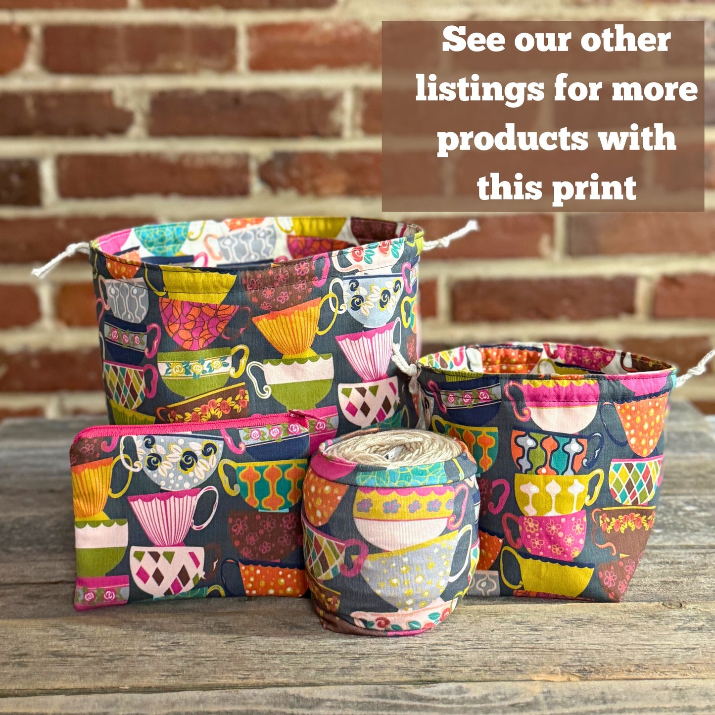 Small Coin Purse, Mini Pouch - Teacups