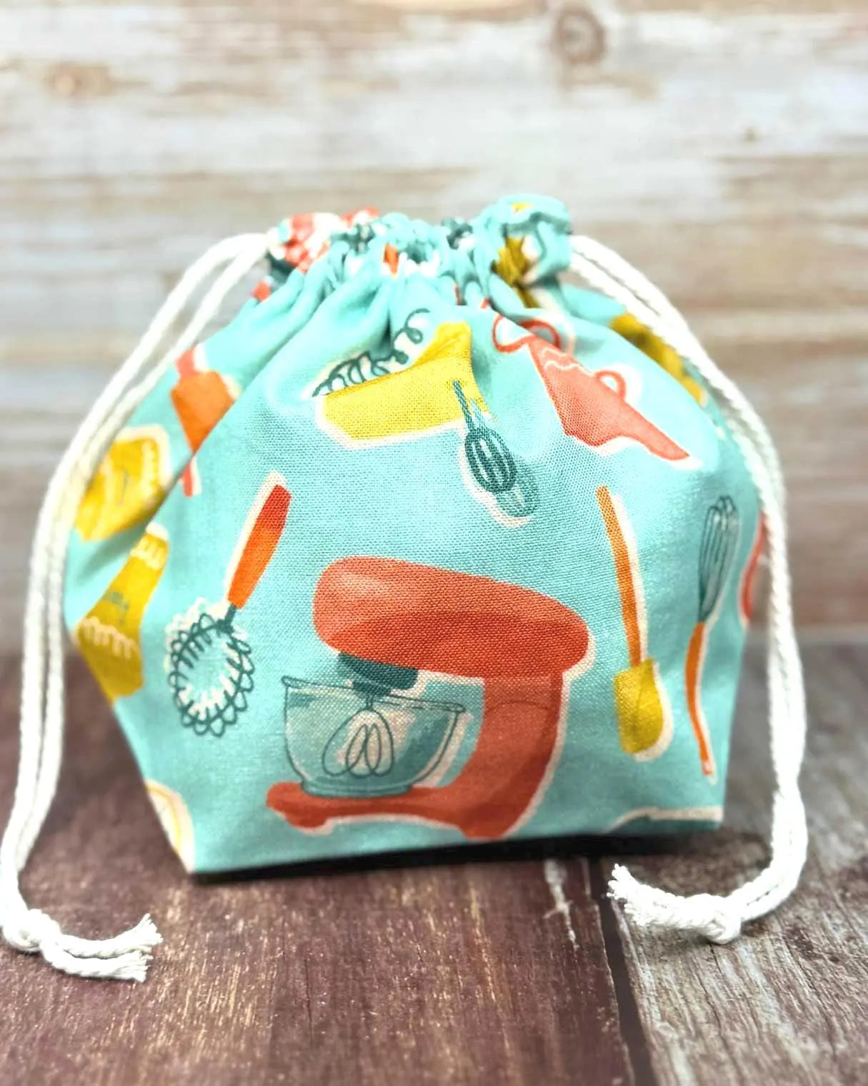 Small Drawstring Bag | Fabric Yarn Bowl - Kitchen Baking