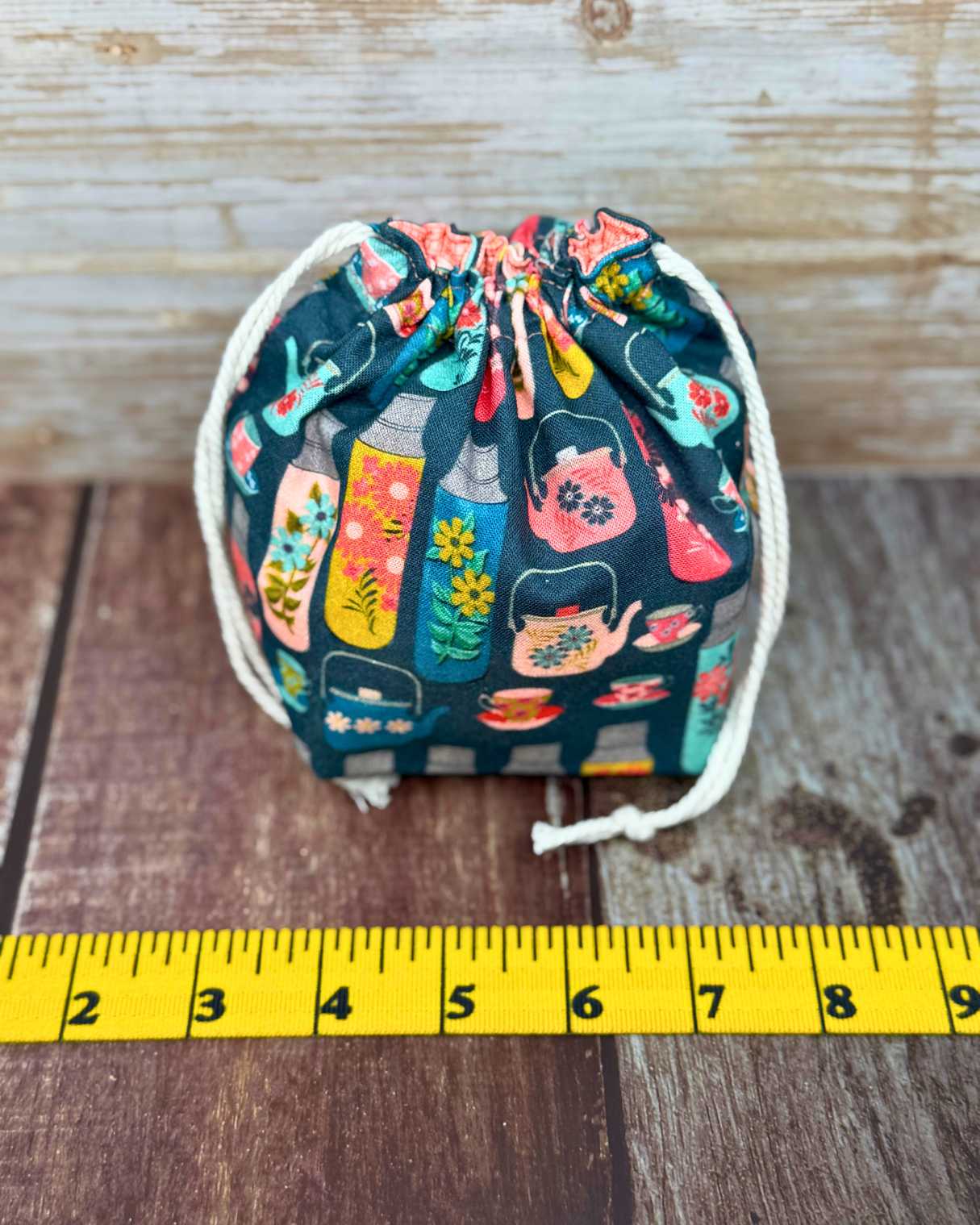 Small Drawstring Bag | Fabric Yarn Bowl  - Tea and Coffee