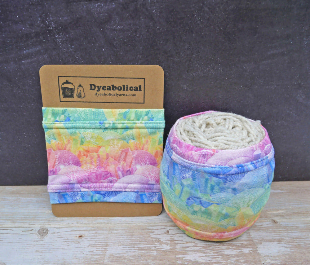 rainbow crystals yarn sleeve 
