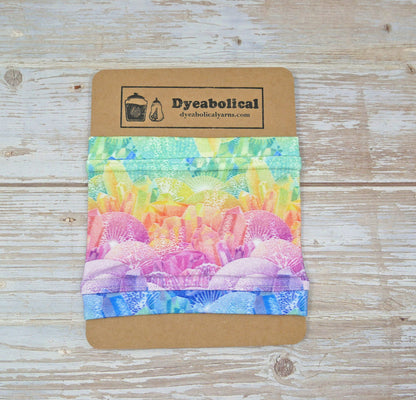 rainbow crystal yarn cozy
